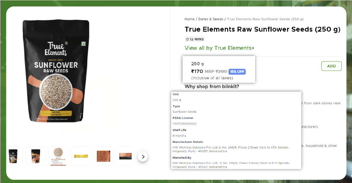 Types of Data to Extract from BlinkIt Dark Stores